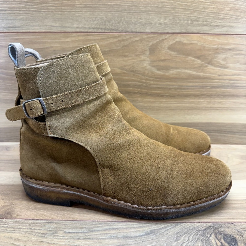 AMI ALEXANDRE MATTIUSSI Jodhpur Boot Women 40 US 10 Desert Suede Crepe Gum Soles